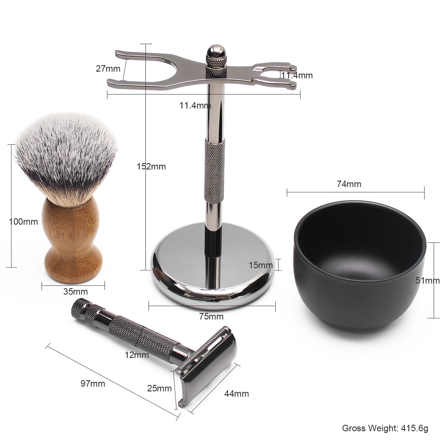 Great Gentleman Shaving Set Kit with Shaving brush, Stand, Safety Razor and Shaving Bowl