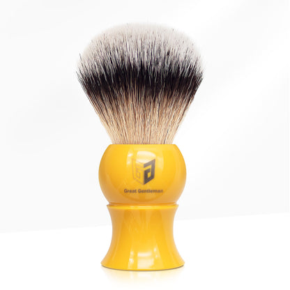 GG Shaving Brush｜Nylon Hair｜Yellow Waist Drum Acrylic Handle