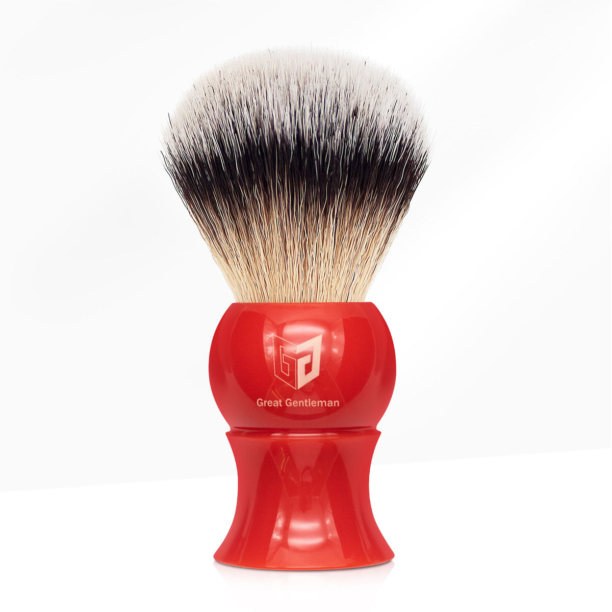 GG Shaving Brush｜Nylon Hair｜Red Waist Drum Acrylic Handle