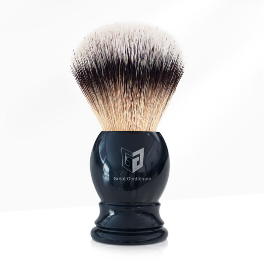GG Shaving Brush｜Nylon Hair｜Grey Acrylic Handle｜Navy Blue