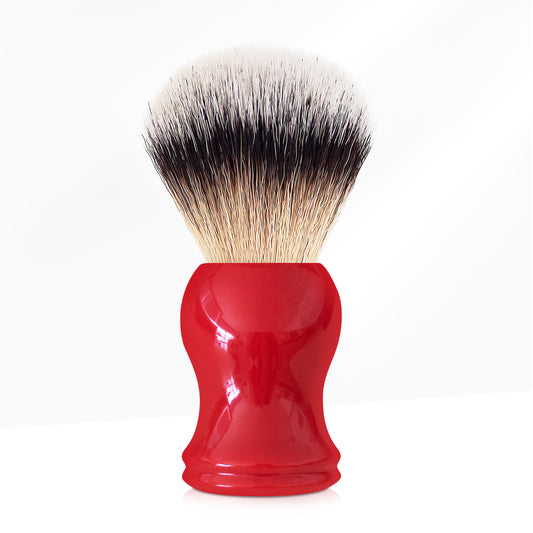GG Shaving Brush｜Nylon Hair｜Red Acrylic Handle｜Double Bottom