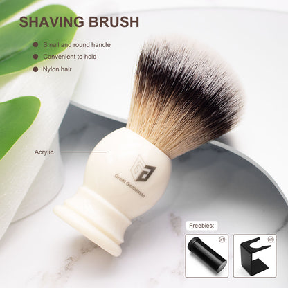 GG Shaving Brush｜Nylon Hair｜White Acrylic Handle