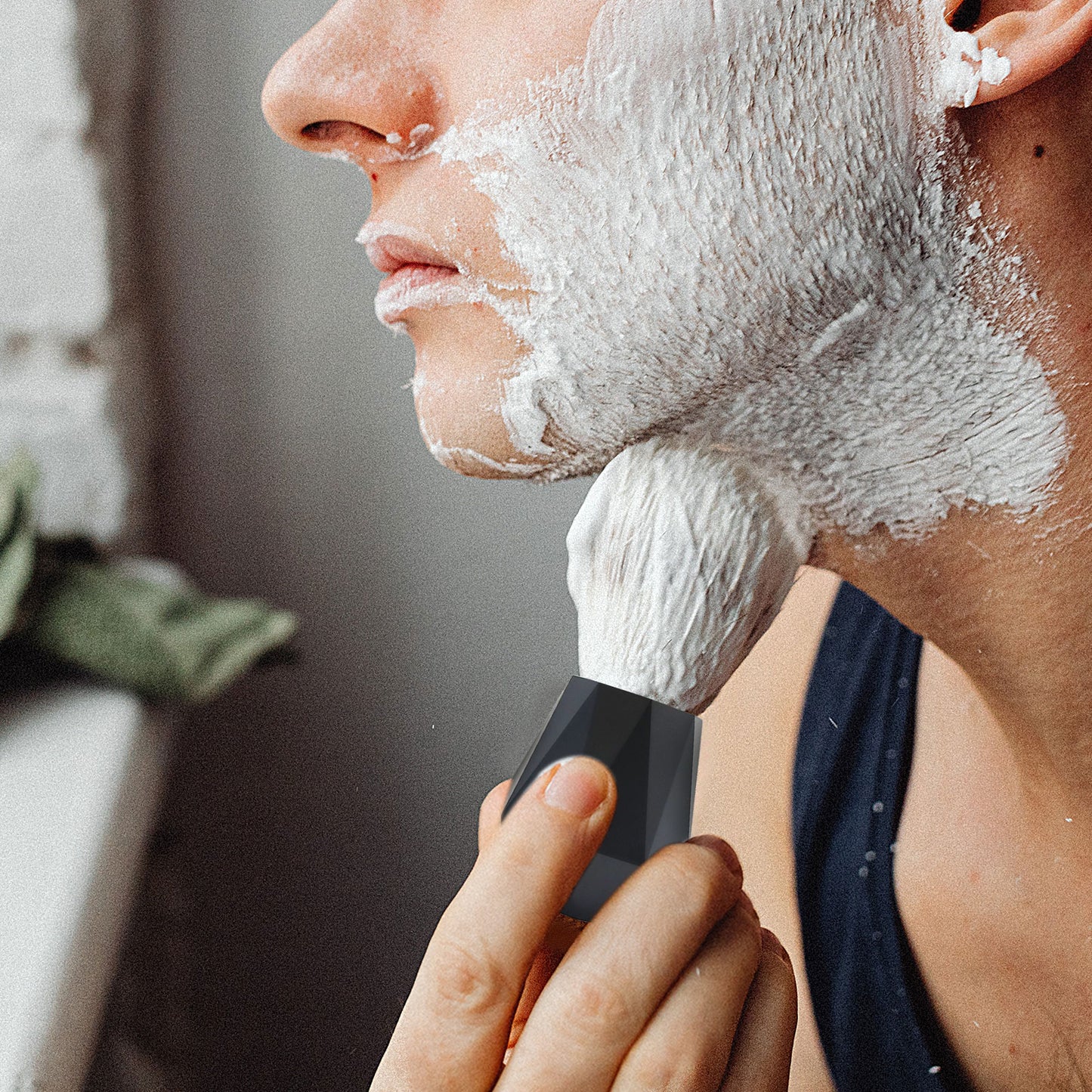 GG Shaving Brush｜Nylon Hair｜Diamond Acrylic Handle