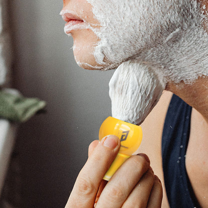 GG Shaving Brush｜Nylon Hair｜Yellow Waist Drum Acrylic Handle
