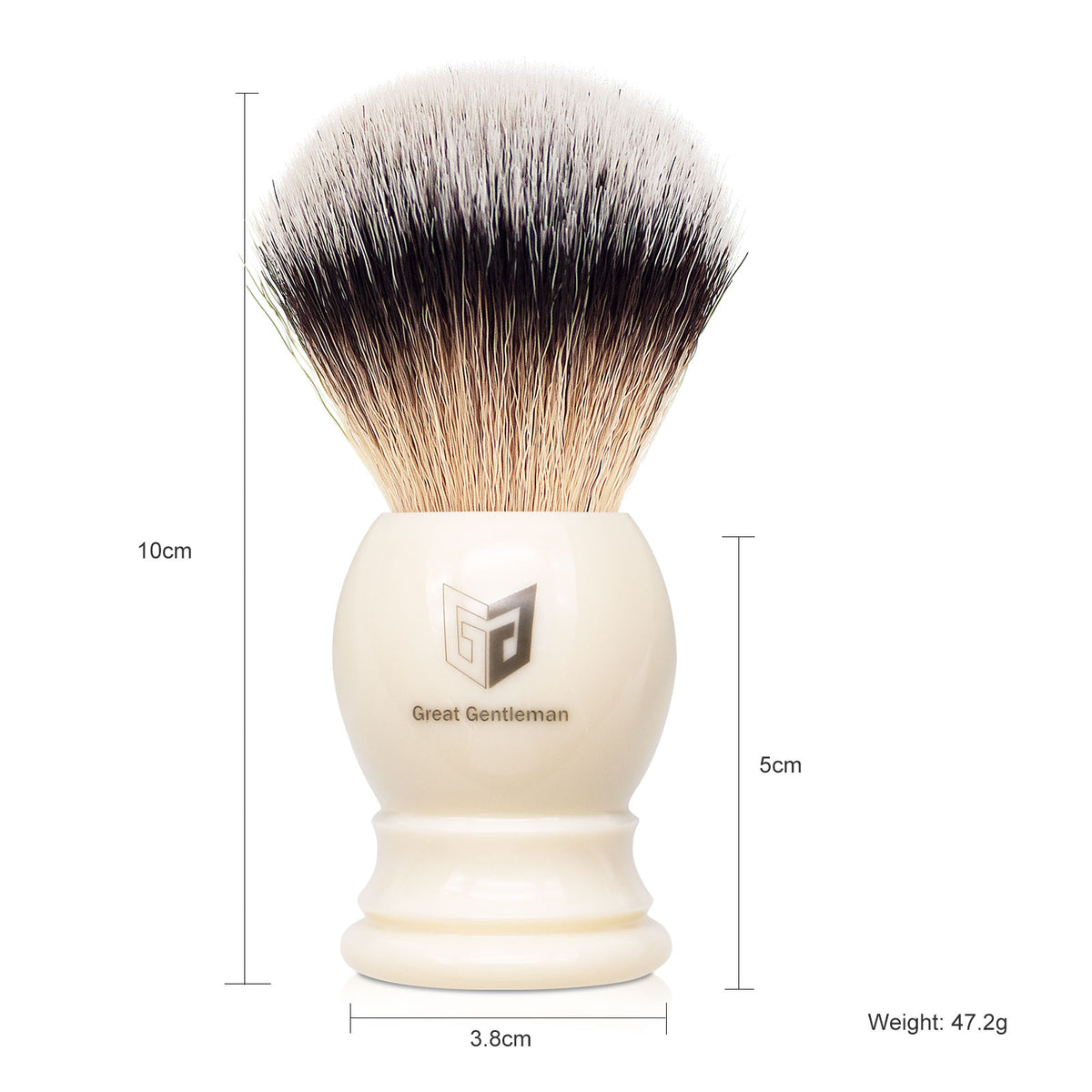 GG Shaving Brush｜Nylon Hair｜White Acrylic Handle