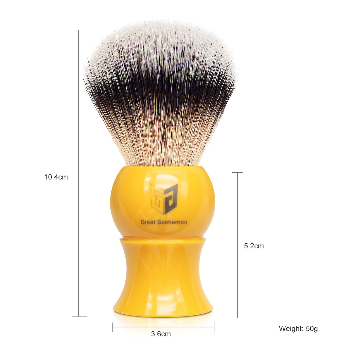 GG Shaving Brush｜Nylon Hair｜Yellow Waist Drum Acrylic Handle