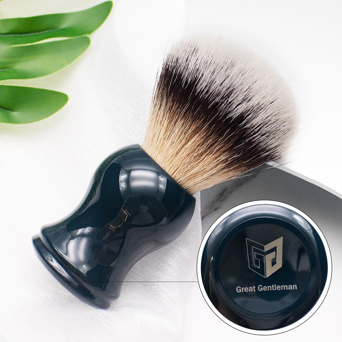 GG Shaving Brush｜Nylon Hair｜Navy Blue Acrylic Handle｜Double Bottom