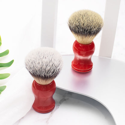 GG Shaving Brush｜Nylon Hair｜Red Acrylic Handle｜Double Bottom