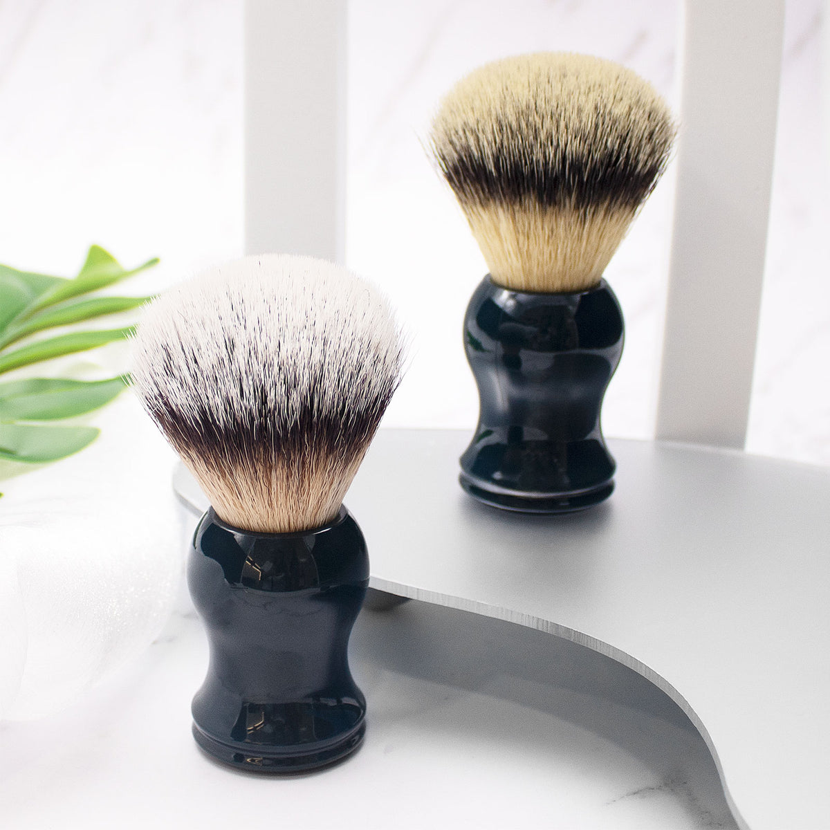 GG Shaving Brush｜Nylon Hair｜Navy Blue Acrylic Handle｜Double Bottom