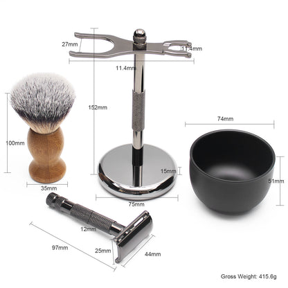 Great Gentleman Shaving Set Kit with Shaving brush, Stand, Safety Razor and Shaving Bowl