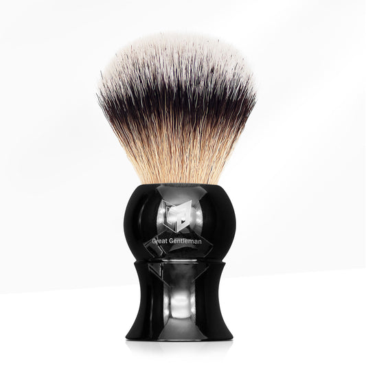 GG Shaving Brush｜Nylon Hair｜Black Acrylic Handle｜Waist Drum