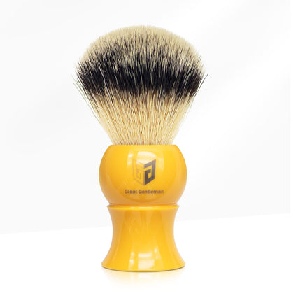 GG Shaving Brush｜Nylon Hair｜Yellow Waist Drum Acrylic Handle