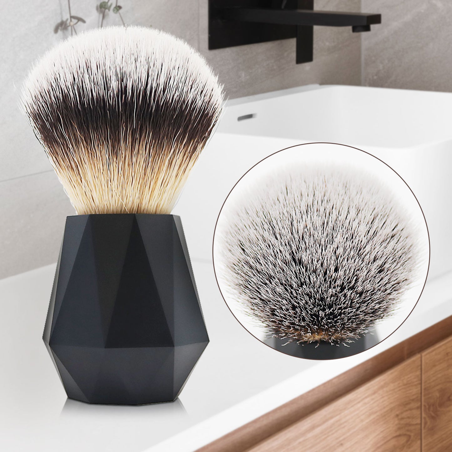 GG Shaving Brush｜Nylon Hair｜Diamond Acrylic Handle