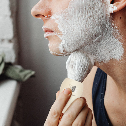 GG Shaving Brush｜Nylon Hair｜Lvory White Acrylic Handle
