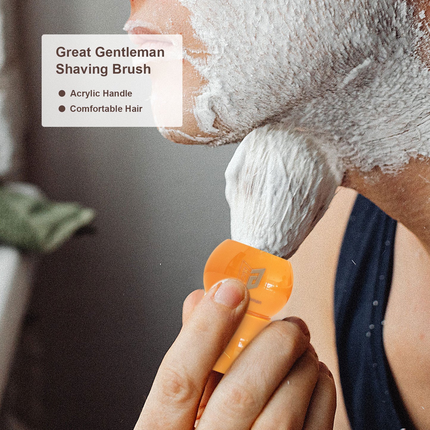 GG Shaving Brush｜Nylon Hair｜Yellow Acrylic Handle