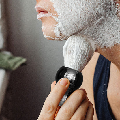GG Shaving Brush｜Nylon Hair｜Black Acrylic Handle｜Waist Drum