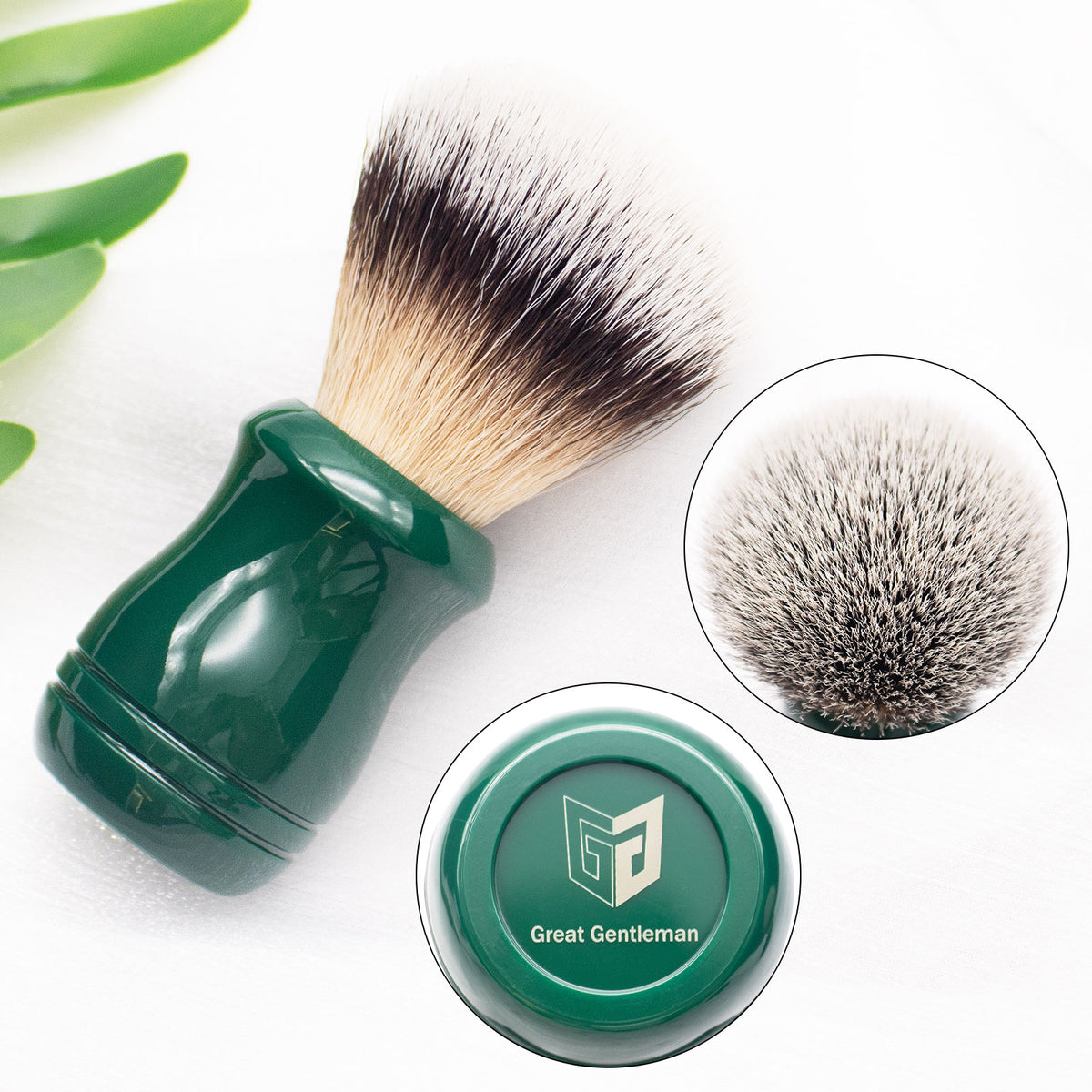 GG Shaving Brush｜Nylon Hair｜Green Acrylic Handle