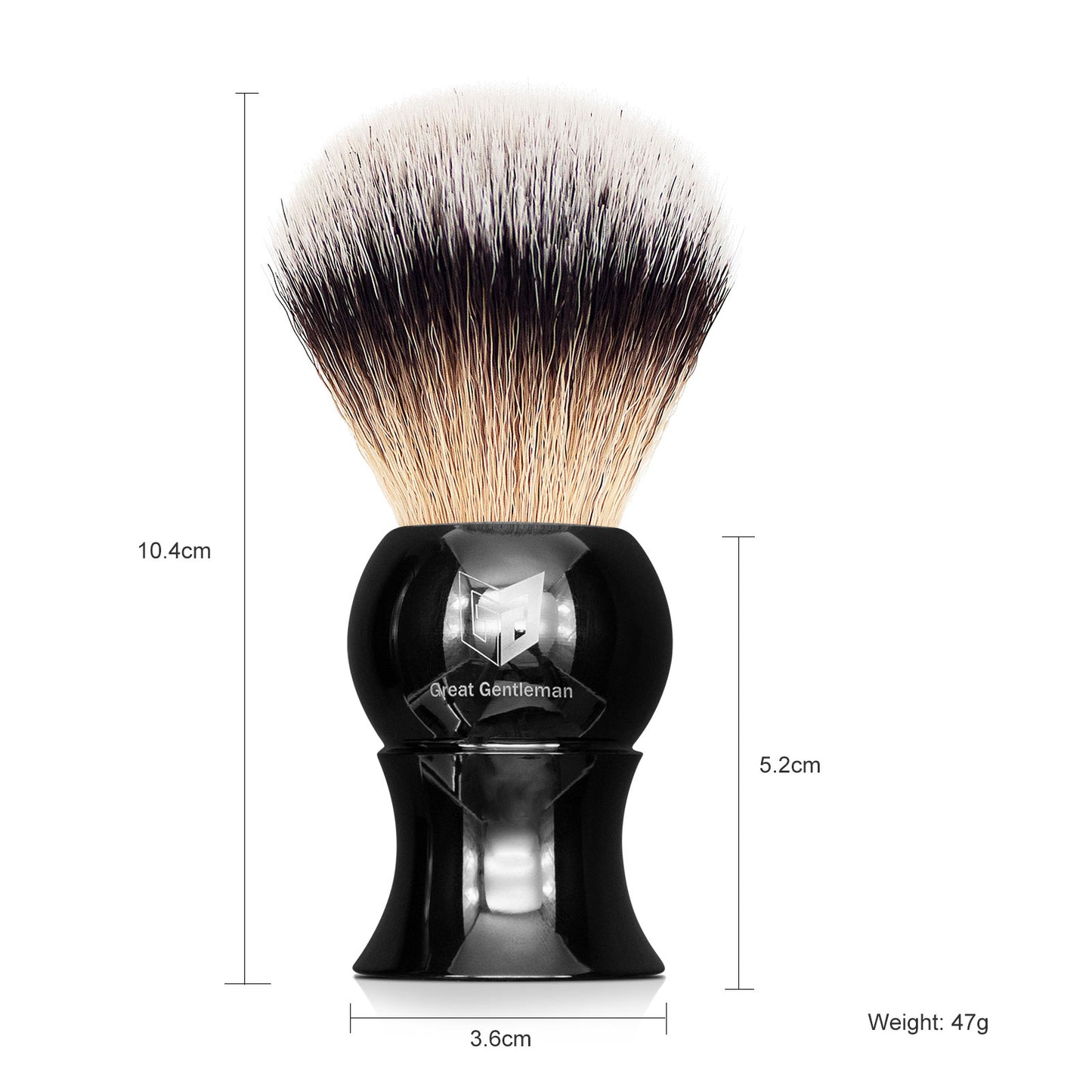 GG Shaving Brush｜Nylon Hair｜Black Acrylic Handle｜Waist Drum