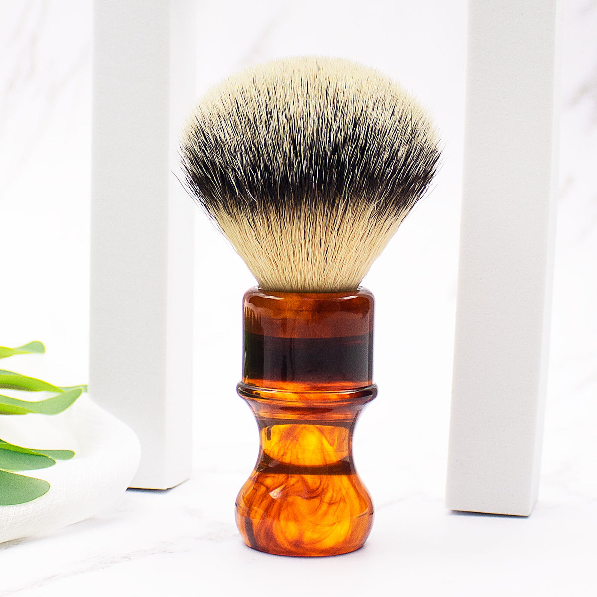 GG Shaving Brush｜Nylon Hair｜Resin Handle｜Marble 的副本