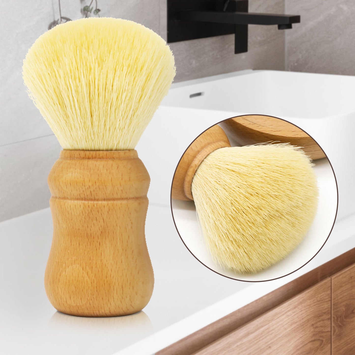 GG Shaving Brush｜Nylon Hair｜Beech Wood Acrylic Handle