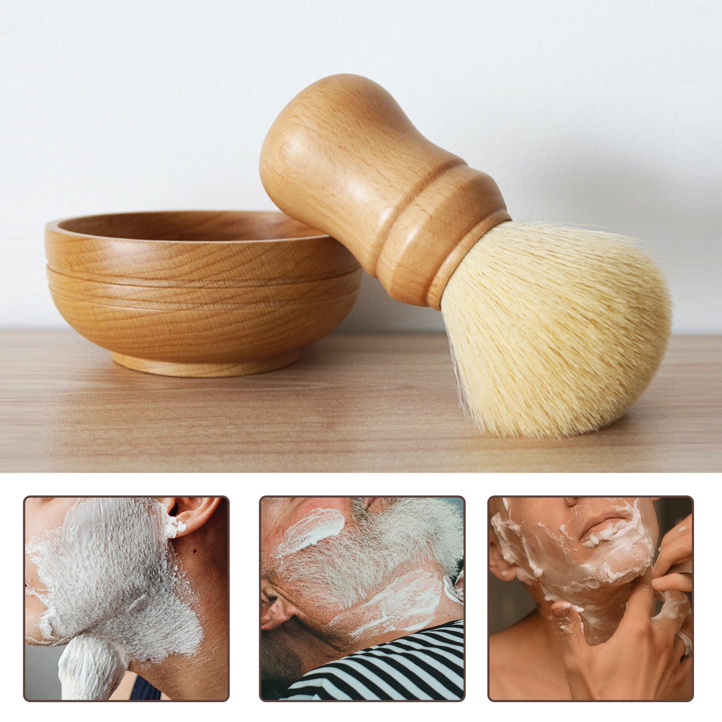 GG Shaving Brush｜Nylon Hair｜Beech Wood Acrylic Handle