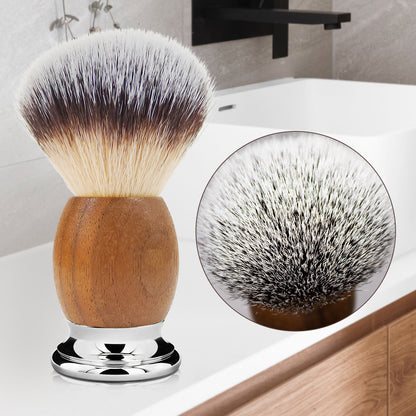 GG Shaving Brush｜Nylon Hair｜Black Walunt+Stainless Steel Handle