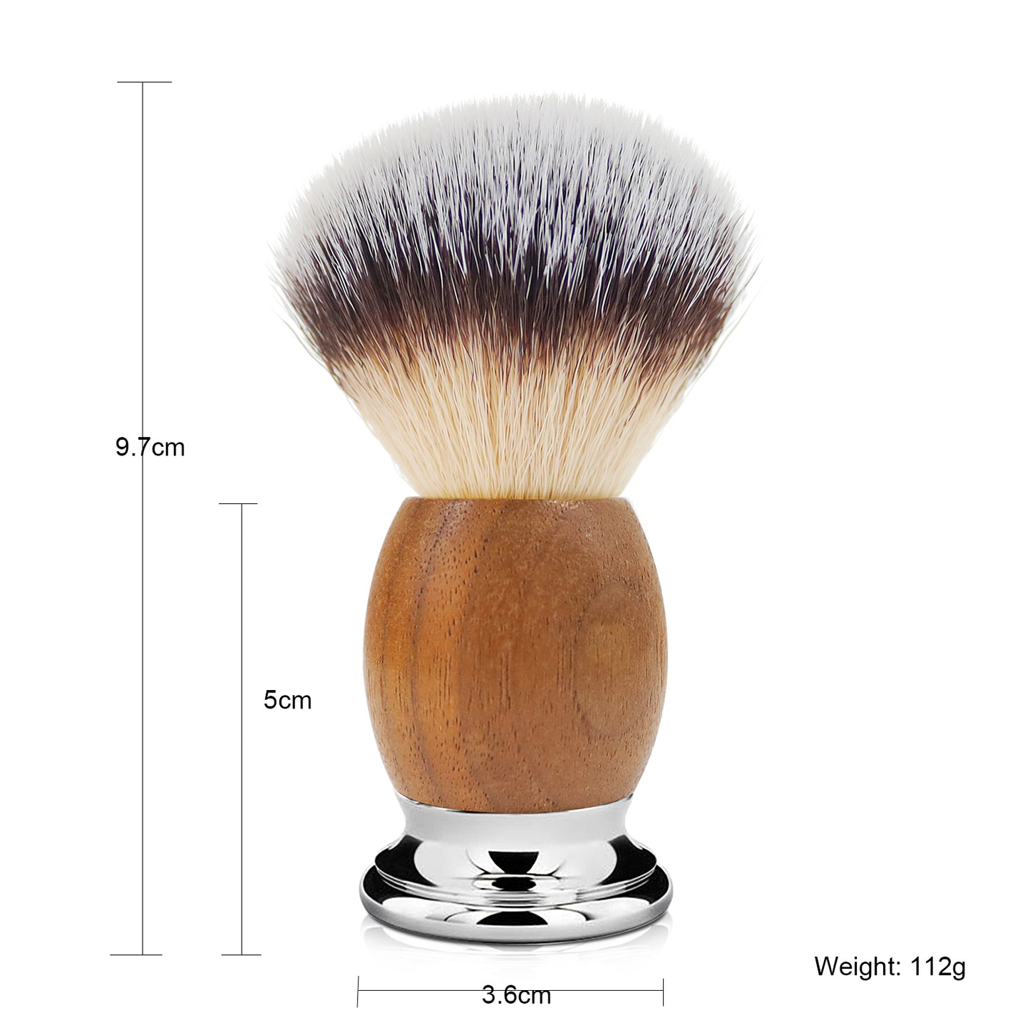 GG Shaving Brush｜Nylon Hair｜Black Walunt+Stainless Steel Handle