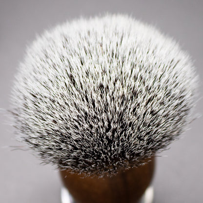 GG Shaving Brush｜Nylon Hair｜Black Walunt+Stainless Steel Handle