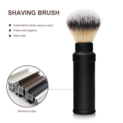 GG Shaving Brush｜Portable｜Nylon Hair｜Black Aluminum Alloy Handle