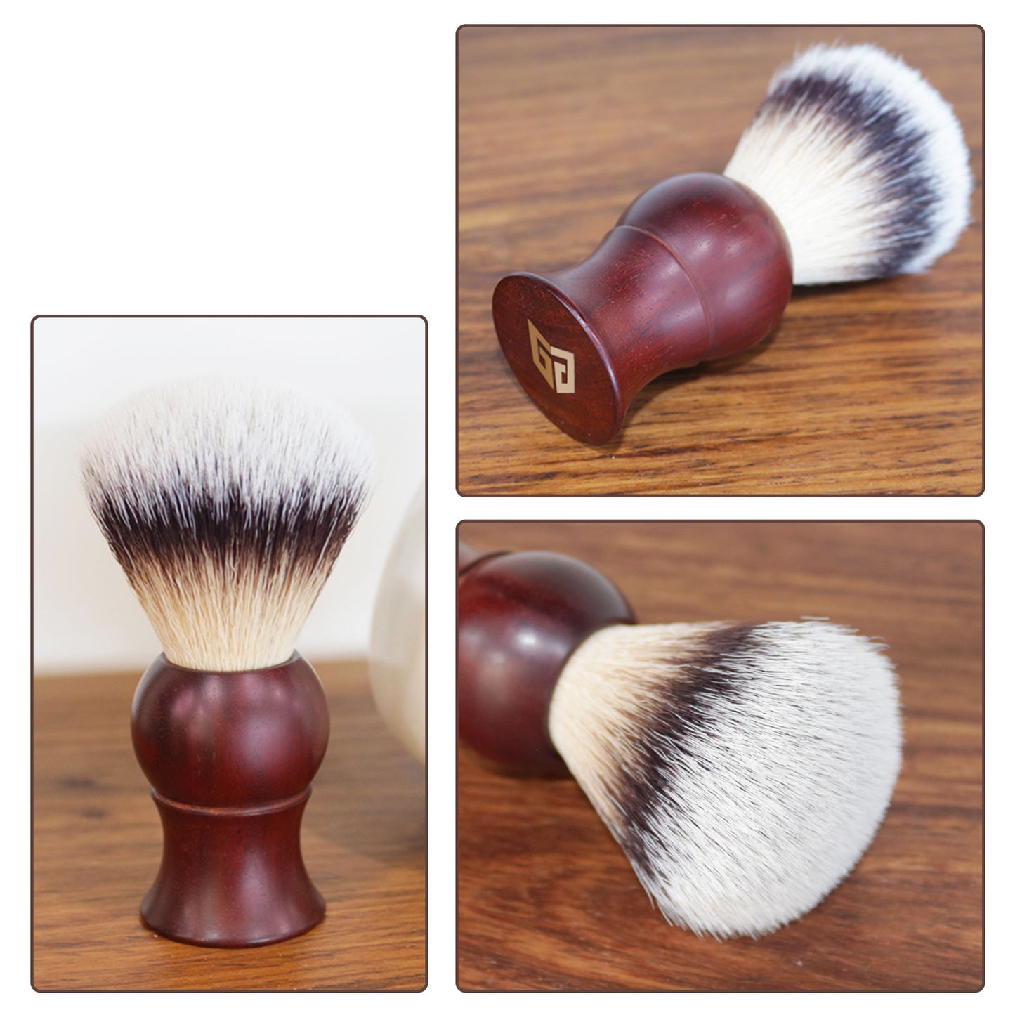 GG Shaving Brush｜Nylon Hair｜Red Rosewood Acrylic Handle