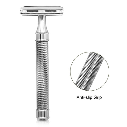 Great Gentleman Double Edge Shaving Safety Razor with Deluxe Stainless Steel Handle