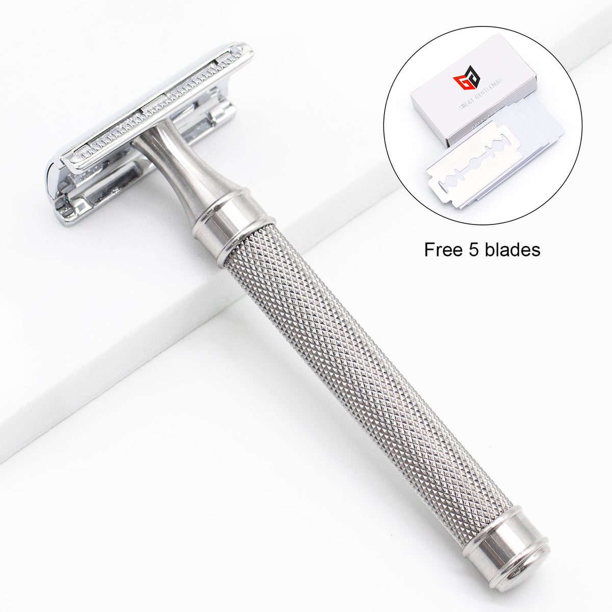Great Gentleman Double Edge Shaving Safety Razor with Deluxe Stainless Steel Handle