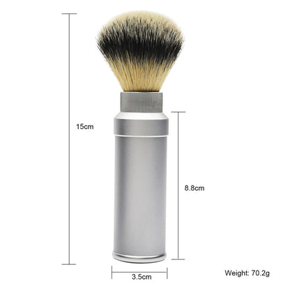 GG Shaving Brush｜Portable｜Nylon Hair｜Silver Aluminum Alloy Handle