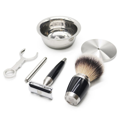 Great Gentleman Shaving Set Kit with Shaving brush, Stand, Safety Razor and Shaving Bowl